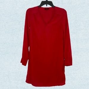 H&M Red Slightly Sheer Shift Dress